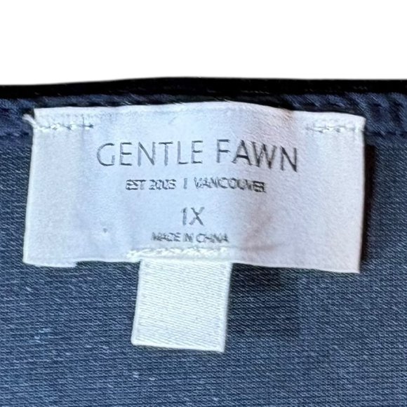 Gentle Fawn Velvet Scoop Neck Teal Blouse with Puff Sleeves, XL-1X - Picture 12 of 13